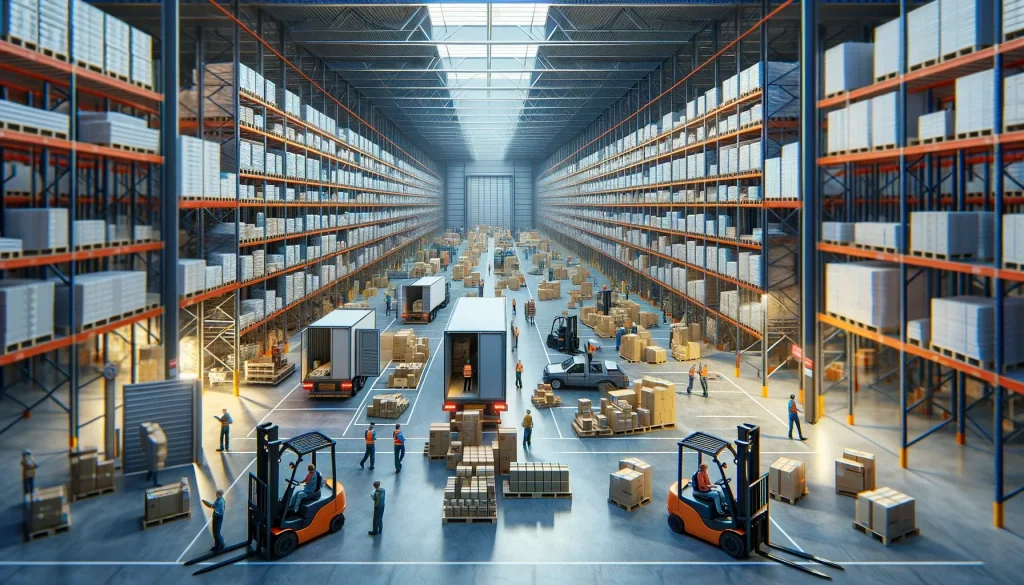 Warehouse supply chain distribution network